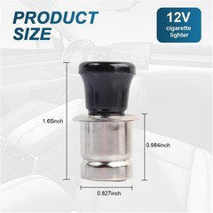Car Cigarette Lighter, 12V Metal Plastic Construction Pop-Out C Size: 2PCS/12V
