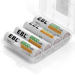 EBL AA AAA Rechargeable Batteries Double A,Triple A NiMh 2800mAh 800mAh +Box Lot