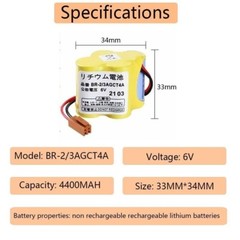 US STOCK!!10X A98l-0031-0025 Battery/BR-2/3AGCT4A 6V Battery 4400mAh for FANUC C