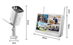 TMEZON 8MP 4K 10CH 12” Monitor Wireless WIFI Security Camera System Audio 1TB