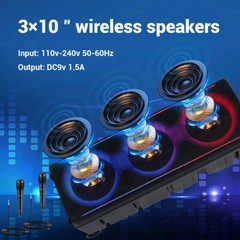 Triple10in Woofer Bluetooth Speaker Heavy Bass Sound Party System w/ Mic Remote
