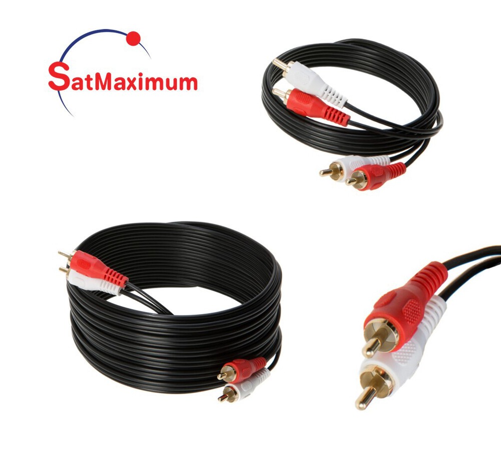 2 RCA Male to 2 RCA Male Stereo Audio Cable TV PC Speakers DVD Multipack – LOT