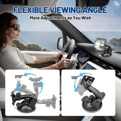 EWAY 4-Hole Direct Fit Suction Cup Mount for Backup Camera 4.3″/5″ Black