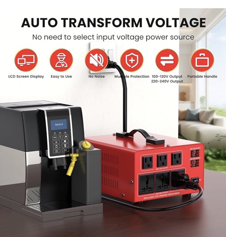 4000 Watt Voltage Converter Transformer Heavy Duty Step Up/Down Power Converter