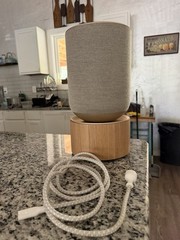 Bang & Olufsen Smart Speaker 1.0 Cylindrical Beige Fabric w/ Wood Base