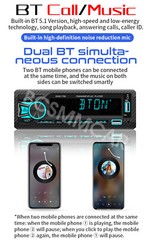 Radio Car Stereo 1 Din Bluetooth MP3 Player FM Receiver AUX USB TF BT Head Unit
