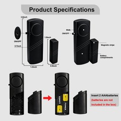 Door Window Alarm – 90dB Loud Home Security Sensor for Kids Safety, Burglar A…