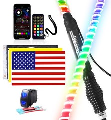 2FT-6FT COB LED Whip Light Spiral Antenna RGB Chasing for Can Am Polaris ATV UTV