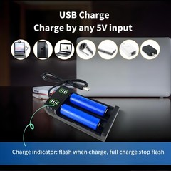 USB Smart Battery Charger For18550 14500 16340 Rechargeable Li-Ion Batteries Lot