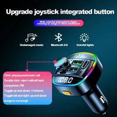 Bluetooth 5.0 Car Wireless FM Transmitter Adapter USB PD Charger AUX Hands LOT