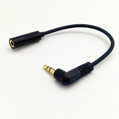 15cm 90 degree 3.5mm Male to Female Stereo Audio Cable Audio Cord Extension Gold