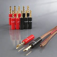 10pcs 24K Gold Plated BFA-Z 4mm Banana Plug Dual Screws Speaker Cable Connectors