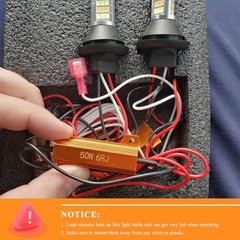 50W 6ohm LED Load Resistors, Aluminum Turn Signal Resistor Flasher 2 PCS