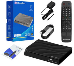 vSeeBox V6 Max Android 14 TV Box Upgraded 8K HDR 4GB 64GB WiFi6 Bluetooth 5.0