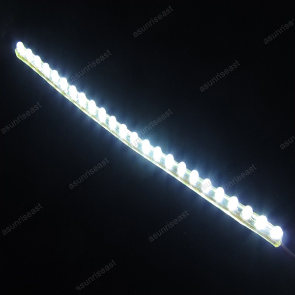 White 24cm 24LED PVC Flexible LED Strip Light Waterproof for Car Motorcycle
