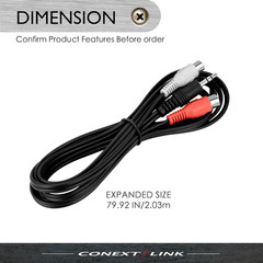 Conext Link 3.5Mm 1/8″ Stereo Male Plug to 2 RCA Female Jack Aux Audio Y Cable C