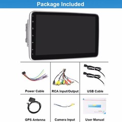 Double 2DIN Rotatable 10.1” Android 15 4+64GB Car Stereo Radio GPS Touch Screen