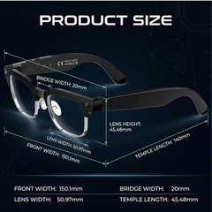 Compatible with Smartphones Smart Glasses 4K Camera Bluetooth Audio AI Recogn…