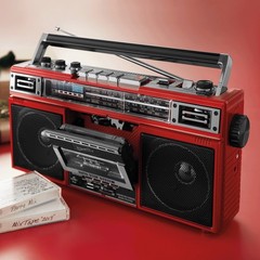 Supersonic SC-3201BT 4 Band Radio & Cassette Player Boombox, AM/FM/SW Radio