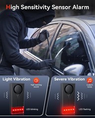 Wireless Car Anti-Theft Alarm 108dB Vibration Alert 2 Alarms