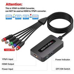 Component to HDMI Converter, 1080P YPbPr to HDMI Converter with Female YPbPr …