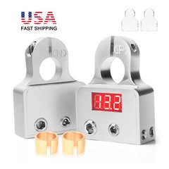 Heavy Duty 2x Car Battery Terminal Clamps Voltmeter Fit SAE Top Post 0/4/8 Gauge
