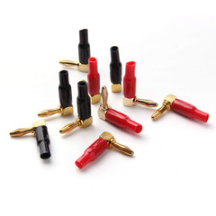 10Pcs Right Angle Banana Plugs – 4Mm/0.16″ 90 Degree Speaker Connector (Red and
