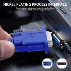 VGA/SVGA 1:2 Splitter Cable VGA Male D-Sub to Dual VGA Male about 8 in longBlack