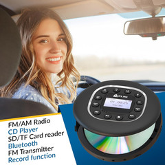 KLIM Journey Portable CD Player with Bluetooth, FM Radio, and Headphones
