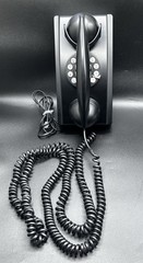 Crosley wall phone. Model CR55.Black, push button. Landline Excellent