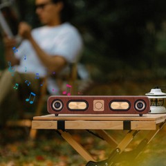 Wood Grain 4D Surround Heavy Bass 2″ 10W Retro Bluetooth Strip Audio speaker NEW