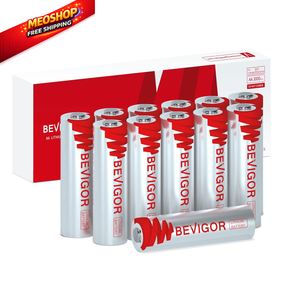 BEVIGOR Lithium Batteries AA 12Pack, 3000mAh 1.5V Double A 12 Pack