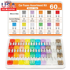 60Pcs Micro Assorement Fuses Kit -Micro2 Fuse Kit, Micro 2 Automotive Replacemen