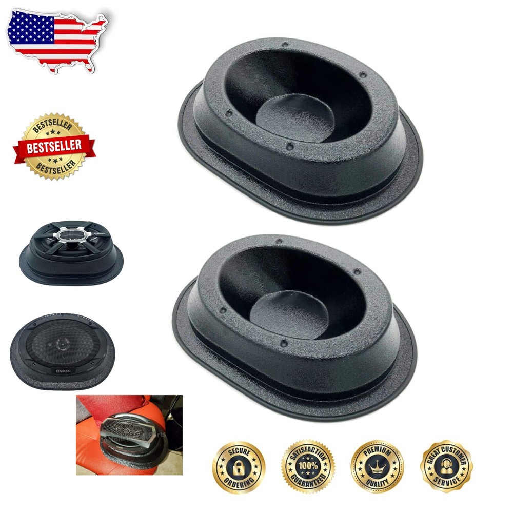 6×9 Speaker Boxes – 2 Angled Pods – Durable ABS – UV Protected Black