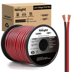 100FT 16AWG Copper Clad Aluminum Wire 16/2 Gauge Red Black CCA