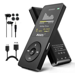 RUIZU X02 MP3 Player w/ Bluetooth 5.3 FM Radio Voice Recorder Up to 128GB Black