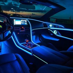 LED Neon Light Trim Glow Optic Fiber Strip Car Interior Ambient Lighting Kit.APP
