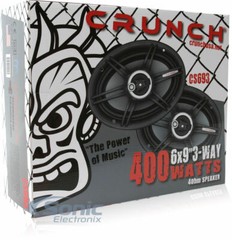 2) Crunch 300W 6.5″ 2-Way Coaxial Speakers + 2) 400W 6×9″ 3-Way Car Speakers