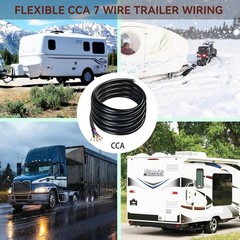 30 FT Heavy Duty 7 Wire Trailer Cable CCA 14/12/10 AWG Multi Gauge Insulated Str