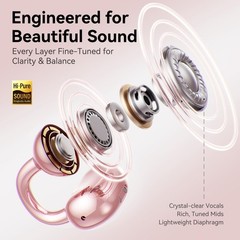 Gen2 Clip-On Open Ear Earbuds with Sparkle Butterfly Earrings, Earrings-On St…