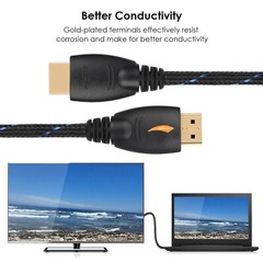 Braided-Short&Long Ultra HD HDMI Cable US Lot – 3Ft 6Ft 10Ft 25Ft 30Ft 50Ft 66Ft