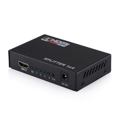 1×4 HDMI Splitter, 1 in 4 Out HDMI Splitter Audio Video Distributor Box 3D & 4K