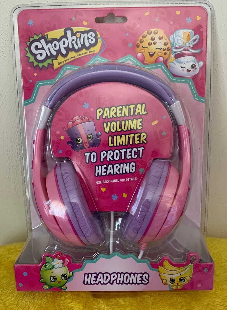 Shopkins Headphones ADJUSTABLE HEADBAND Volume Limiting Technology KID SAFE