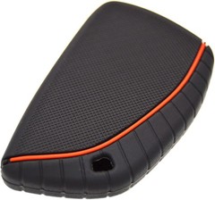 Silicone 6 Buttons Key Fob Cove Size: 6 buttonsColor: Black+Blue,with red line