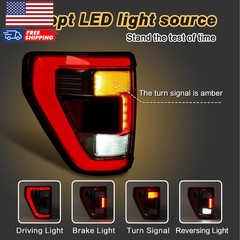 LED Tail Lights Compatible with Ford F150 2021 2022 2023 Raptor with Blind Spot