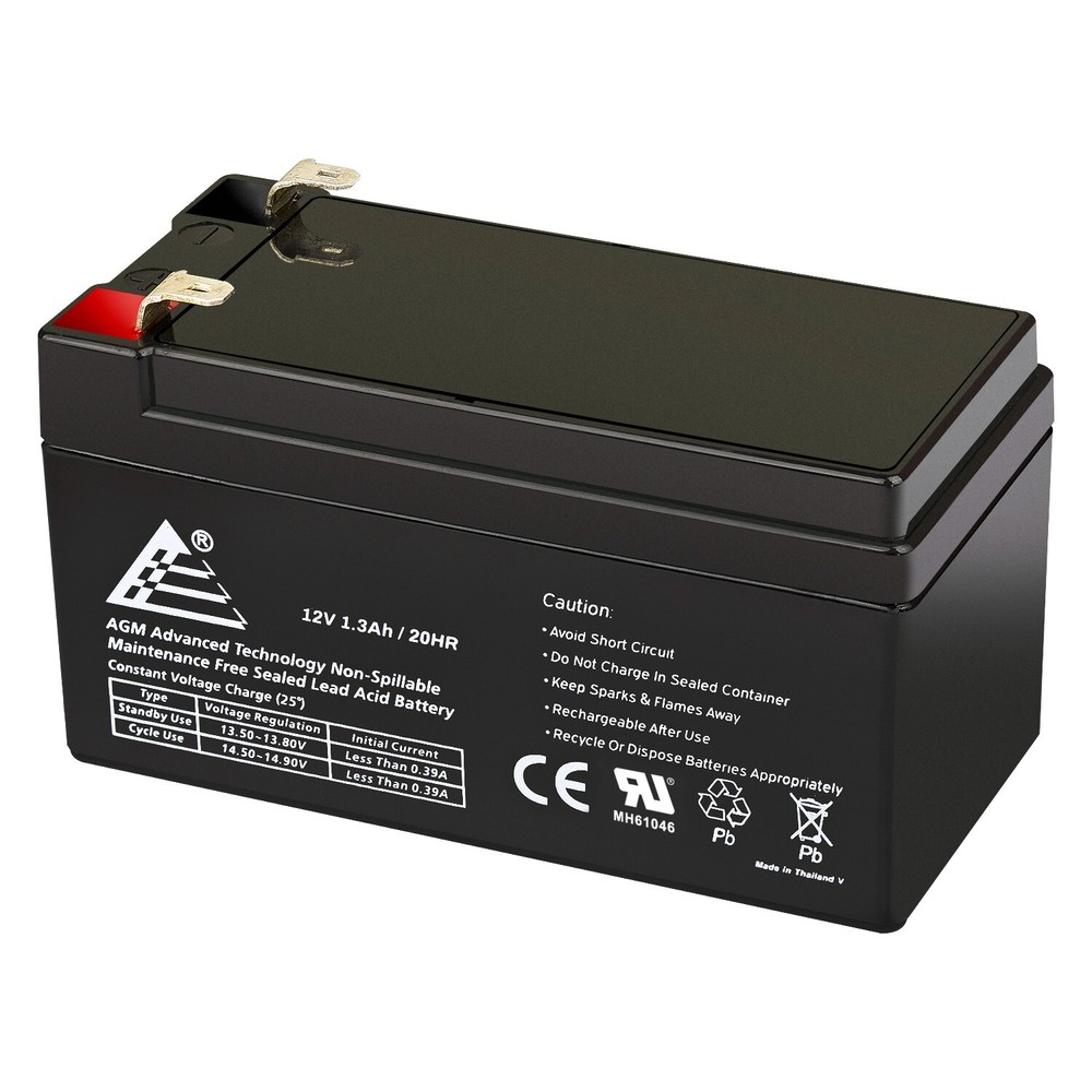 Sealed Lead Acid Battery (VRLA & AGM) 12 Volt 1.3 Ah F1/T1 For UB1213, PC1212
