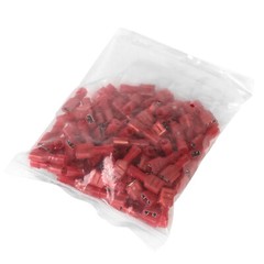 100 PCS 16-22 GA FEMALE QUICK DISCONNECT WIRE SPADE TERMINAL CRIMP CONNECTOR RED