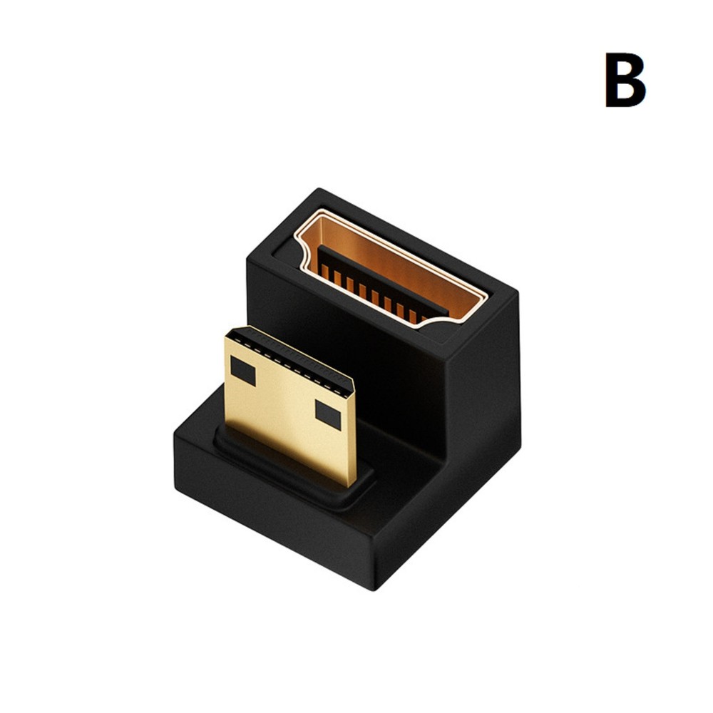 8K U Shaped Mini HDMI To HDMI Adapter UHD Up Angle Mini HDMI Male To HDMI Female