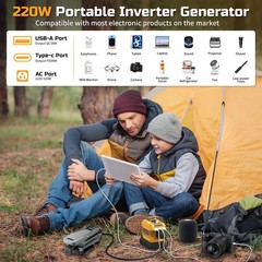 220W Power Inverter for Dewalt 20V Battery, DC 20V to AC 110V Battery Inverter,