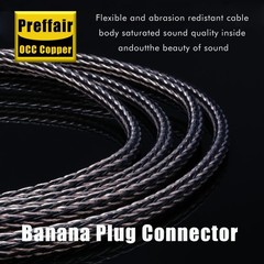 Pair Bi-wire Speaker Cable 24 Strands 7N OCC Audio Loudspeaker Cord Banana Plugs